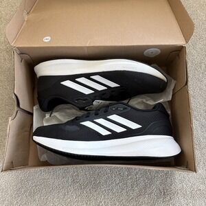 NIB Adidas Run Falcon 5 WIDE Men's Running Shoes Black White US Size 11.0